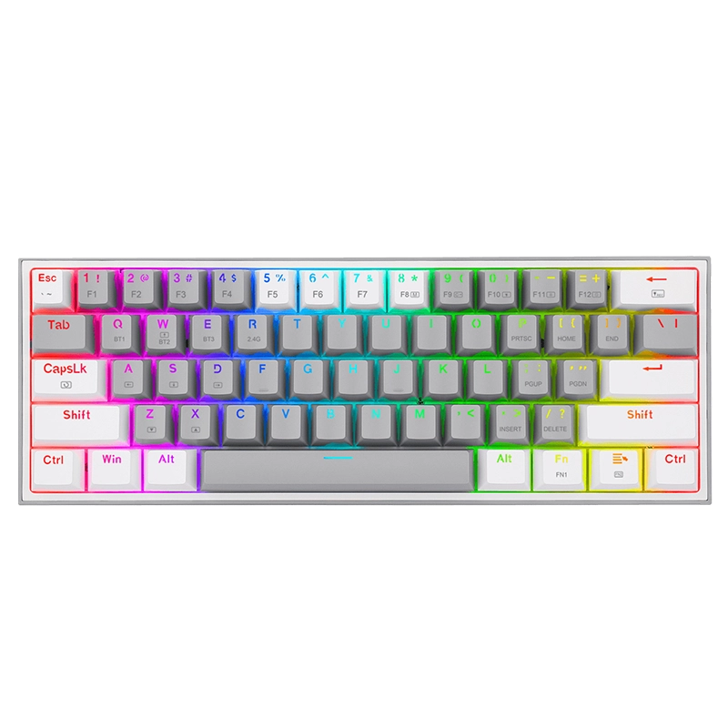 Imagen de Teclado Redragon Fizz Pro Gris/Blanco Mecánico RGB