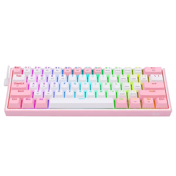 Teclado Redragon Fizz Pro Blanco/Rosa Mecánico RGB - Thot Computación