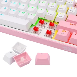 Teclado Redragon Fizz Pro Blanco/Rosa Mecánico RGB - Imagen 4