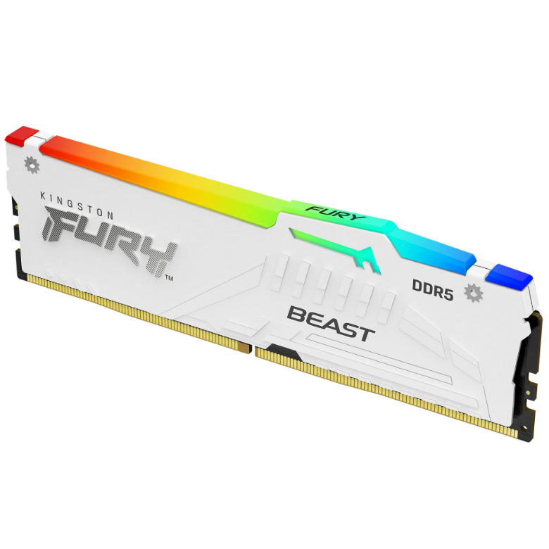 Imagen de Memoria Kingston Fury Beast RGB 16gb DDR5 6000Mhz White Edition