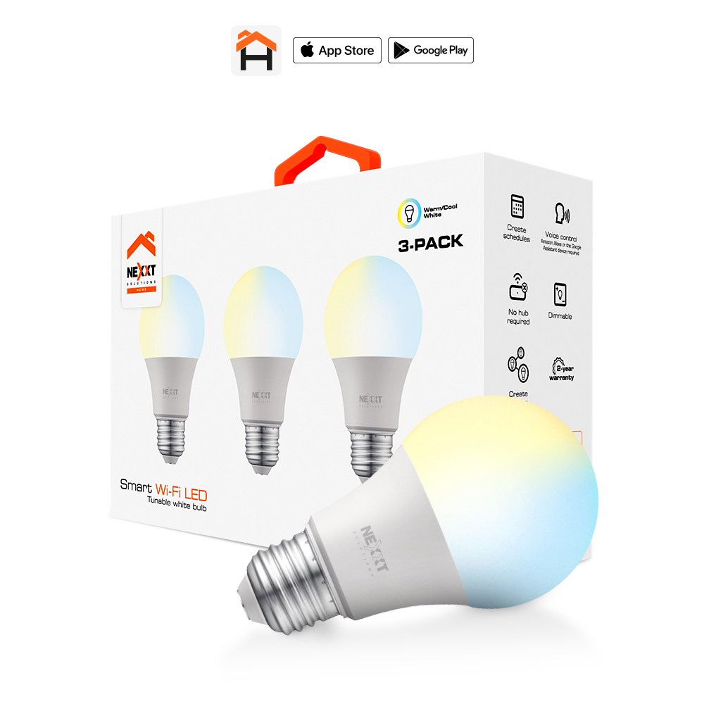 Imagen de Nexxt Bombilla LED inteligente Wi-Fi 220V – A19 – NHB-W120 3PK