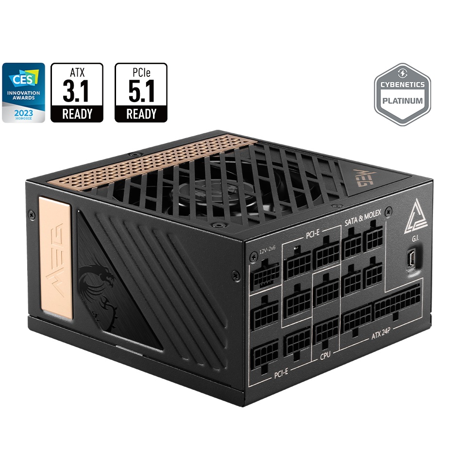 Imagen de Fuente MSI MEG AI1300P 80 Plus Platinum PCIe 5