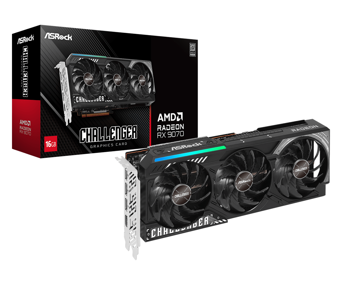 Imagen de GPU ASRock Radeon RX9070 Challenger 16Gb