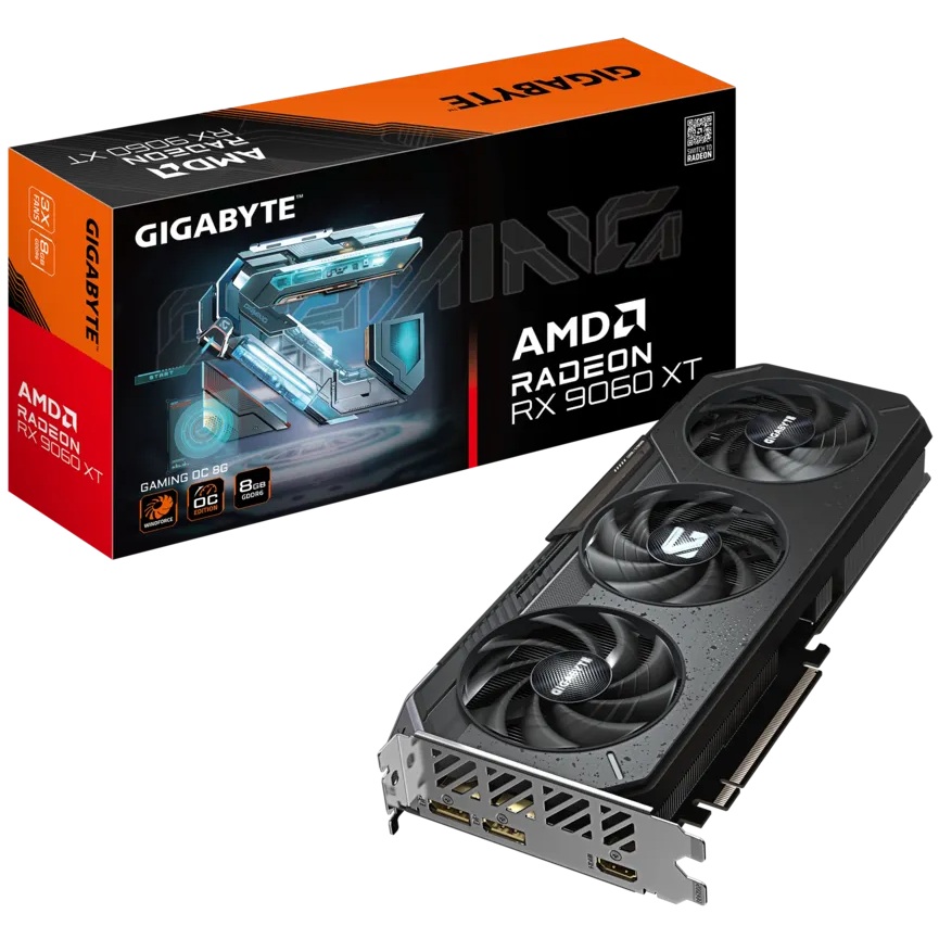 Imagen de GPU Gigabyte Radeon RX9060XT Gaming OC 8Gb