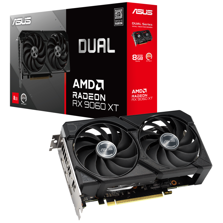 Imagen de GPU Asus Dual Radeon RX9060 XT OC 8Gb