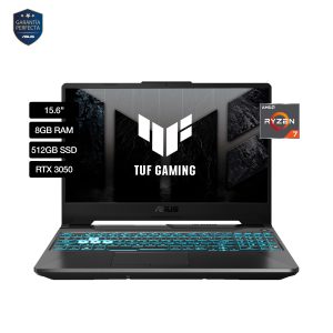 Notebook Gaming ASUS TUF Gaming A15 FA506NCR-HN108W R7 7435HS/8Gb DDR5/512 SSD/RTX3050/W11