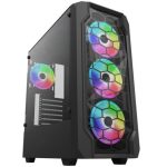 Gabinete Shot 8010 4 fanes RGB + cristal templado