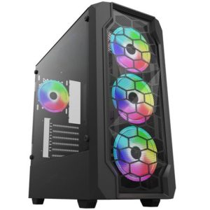 Gabinete Shot 8010 4 fanes RGB + cristal templado