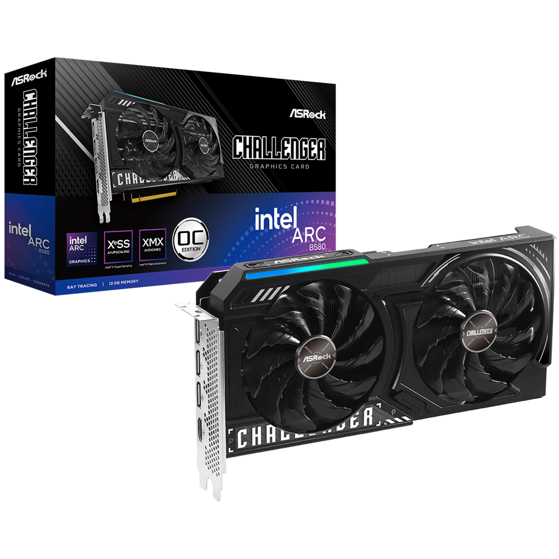 Imagen de GPU ASrock Intel Arc B580 Challenger 12Gb DDR6 OC
