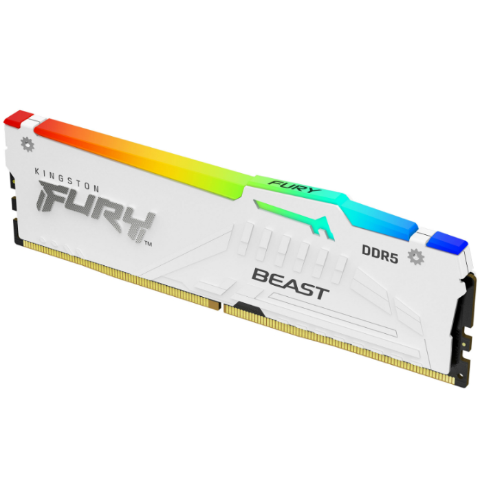 Imagen de Memoria Kingston Fury Beast RGB 16GB DDR5 6800Mhz White