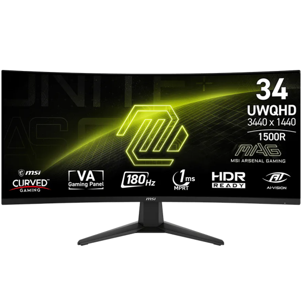 Monitor MSI 34" MAG 346CQ Curvo 180Hz