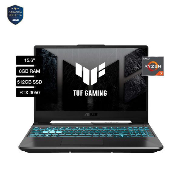 Notebook Asus TUF FA506NCG-HN204 R7 7445HS/8Gb DDR5/512 SSD M.2/RTX3050/15.6"/Free DOS