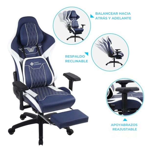 Silla Gamer Shot Gladiator - Blue/White