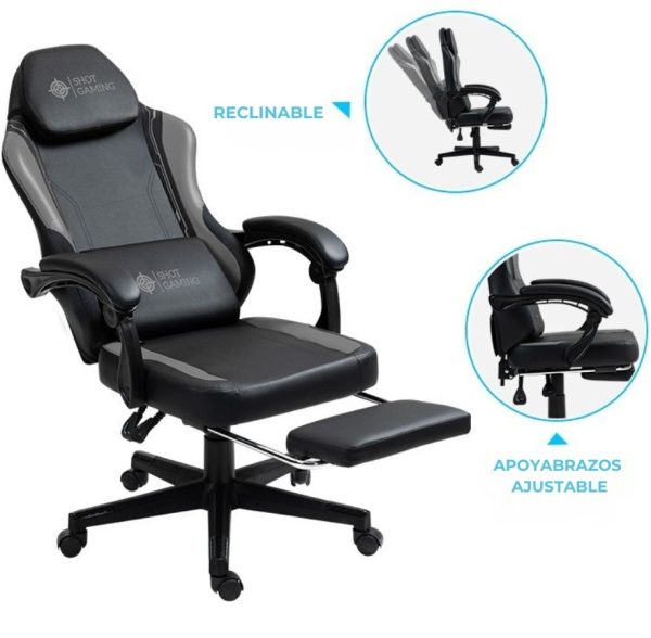 Silla Gamer Shot Warlord - Grey/Black