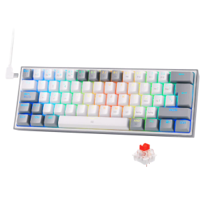Teclado Redragon Fizz Blanco/Gris K617-RGB Mecánico Switch Red