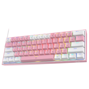 Teclado Redragon Fizz Rosa/Blanco K617-RGB Mecánico Switch Red