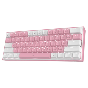 Teclado Redragon Fizz Rosa/Blanco K617-RGB Mecánico Switch Red