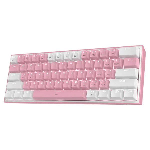 Teclado Redragon Fizz Rosa/Blanco K617-RGB Mecánico Switch Red